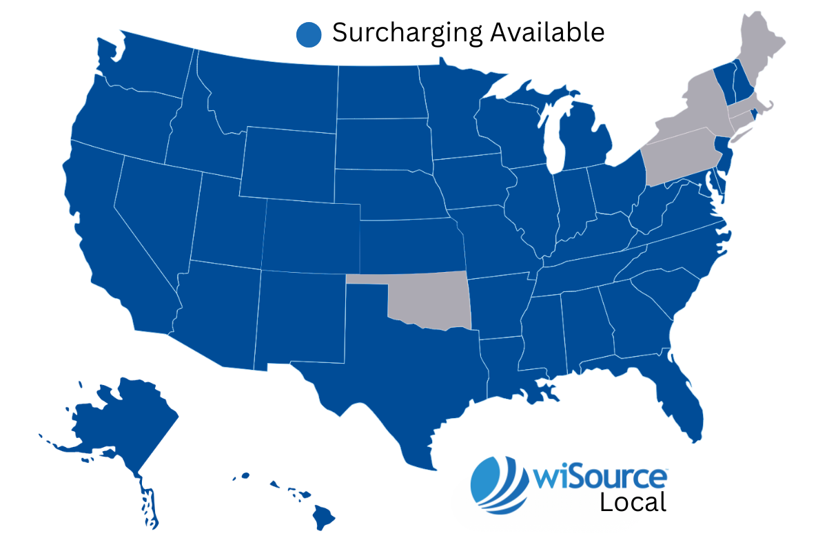 surcharging available 2025 2